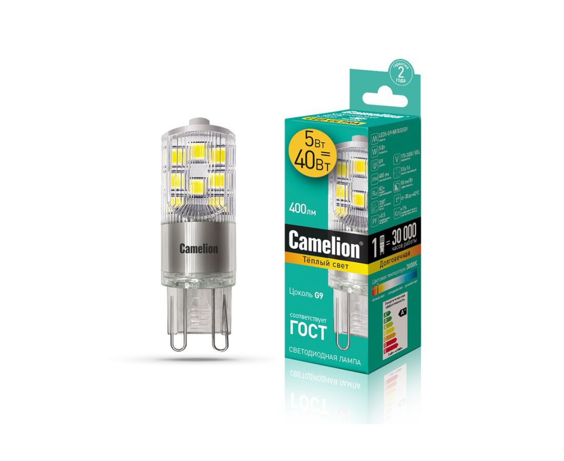 ნათურა ლედ განათებით 3 ვატი LED3-G45/830/E27 Camelion — ნათურა და ვაზნა
